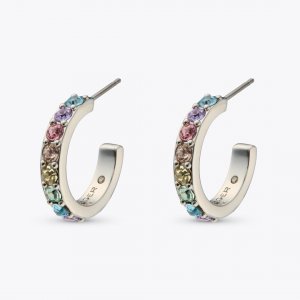 Kurt Geiger Crystal Hoop Earring - Pink Combination