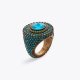 Kurt Geiger Pave Octavia Ring - Turquoise