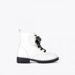 Kurt Geiger Kensington Strap Bow Boot - Bone