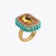 Kurt Geiger Emerald Cocktail Ring - Orange
