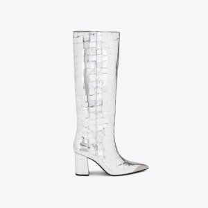 Kurt Geiger Regent Cap Knee Boot - Silver