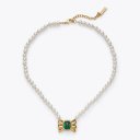 Kurt Geiger Bow Pearl Necklace - Gold