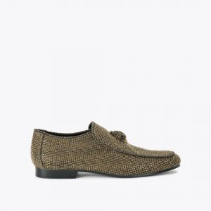 Kurt Geiger Hugh Eagle Herringbone Loafer - Dark Brown