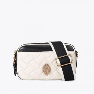 Kurt Geiger Dual Zip Camera Bag - Black White