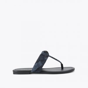 Kurt Geiger Kensington T-bar Sandal - Blue Dark