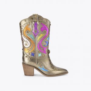 Kurt Geiger Kensington Cowboy Boot - Bronze Combination