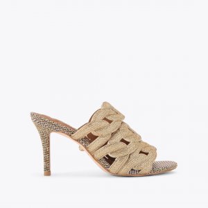 Kurt Geiger Crystal Chain Heel - Gold Combination