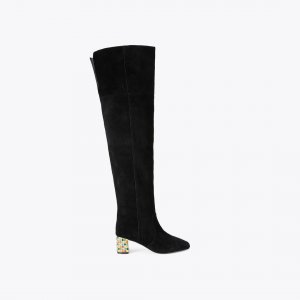 Kurt Geiger Chelsea Block Over The Knee Boot - Black