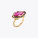 Kurt Geiger Marquise Cocktail Ring - Fushia