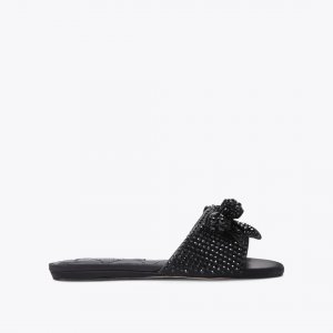 Kurt Geiger Kensington Bow Flat Sandal - Black