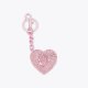 Kurt Geiger Heart Crystal Keyring - Pink