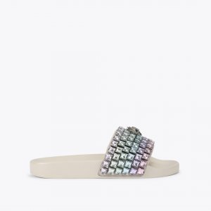 Kurt Geiger Meena Eagle Jewel Slide - Bone Combination