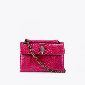 Kurt Geiger Medium Leather Kensington Bag - Fushia