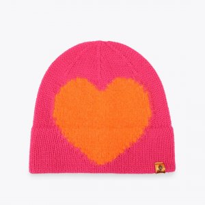 Kurt Geiger Intasia Heart Beanie - FUSHIA