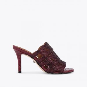 Kurt Geiger Crystal Chain Heel - Wine