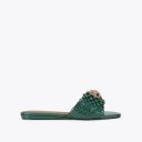 Kurt Geiger Kensington Flat Sandal - Green Combination