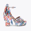 Kurt Geiger Pierra Ankle Tie Platform Heels - Red Combination