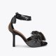 Kurt Geiger Pom Pom Tie Ankle Heel - Black Combination