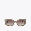 Kurt Geiger Shoreditch Gem Rectangle Sunglasses - Gold Combination