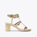 Kurt Geiger Regent Block Gladiator Heel - Gold