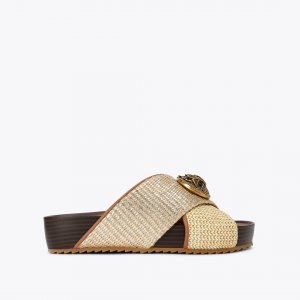 Kurt Geiger Chelsea Cross Strap Sandal - Gold Combination