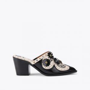 Kurt Geiger Flower Western Mule - Black Combination