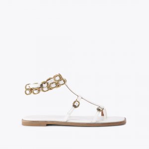 Kurt Geiger Regent Flat Gladiator Sandal - White