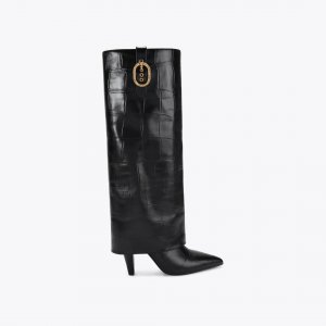 Kurt Geiger Fold Over Tall Boot - Black