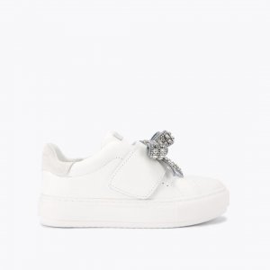 Kurt Geiger Laney Bow Sneaker - Silver Combination