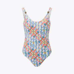 Kurt Geiger Kensington Double Strap Swimsuit - Mid Blue