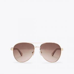 Kurt Geiger Regent Aviator Sunglasses - Gold