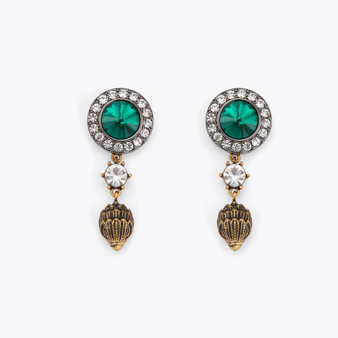 Kurt Geiger Octavia Eagle Earrings - Green