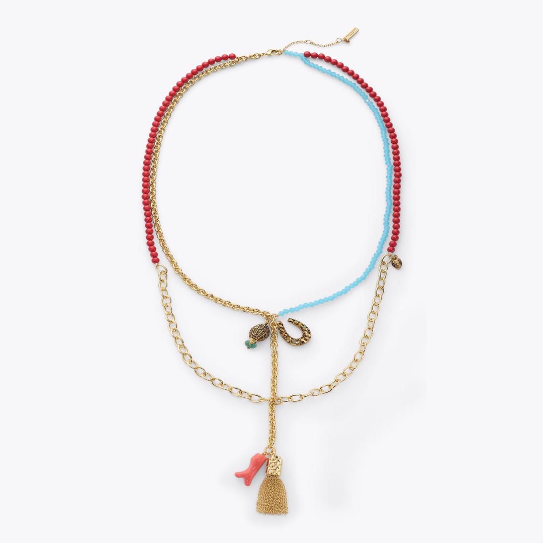 Kurt Geiger Long Pendant Charm Necklace - Gold