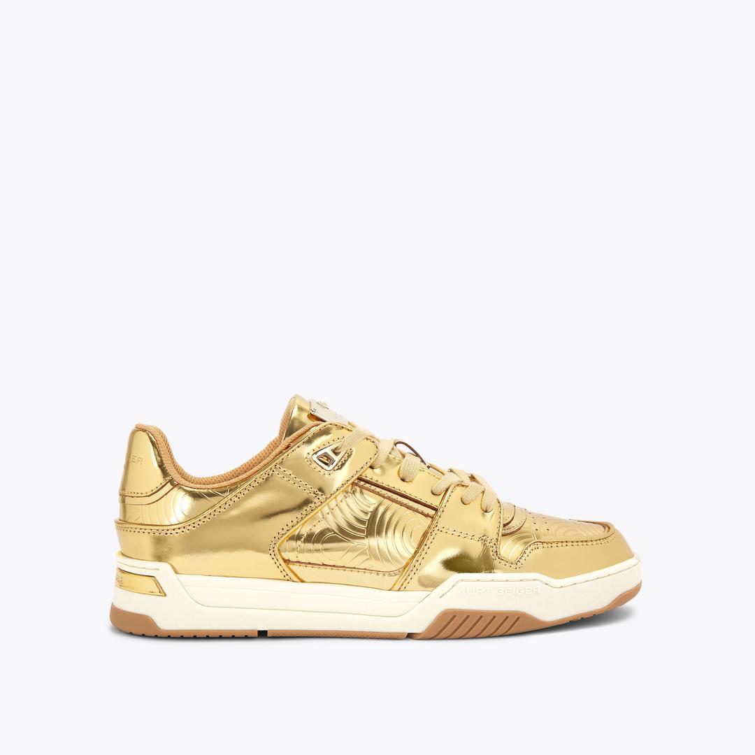 Kurt Geiger Regan Plaque Sneaker - Gold