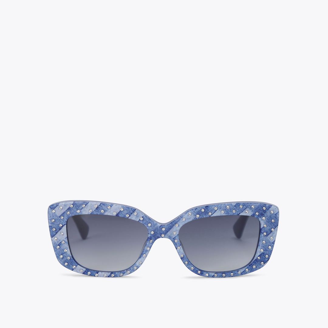 Kurt Geiger Shoreditch Gem Rectangle Sunglasses - Denim