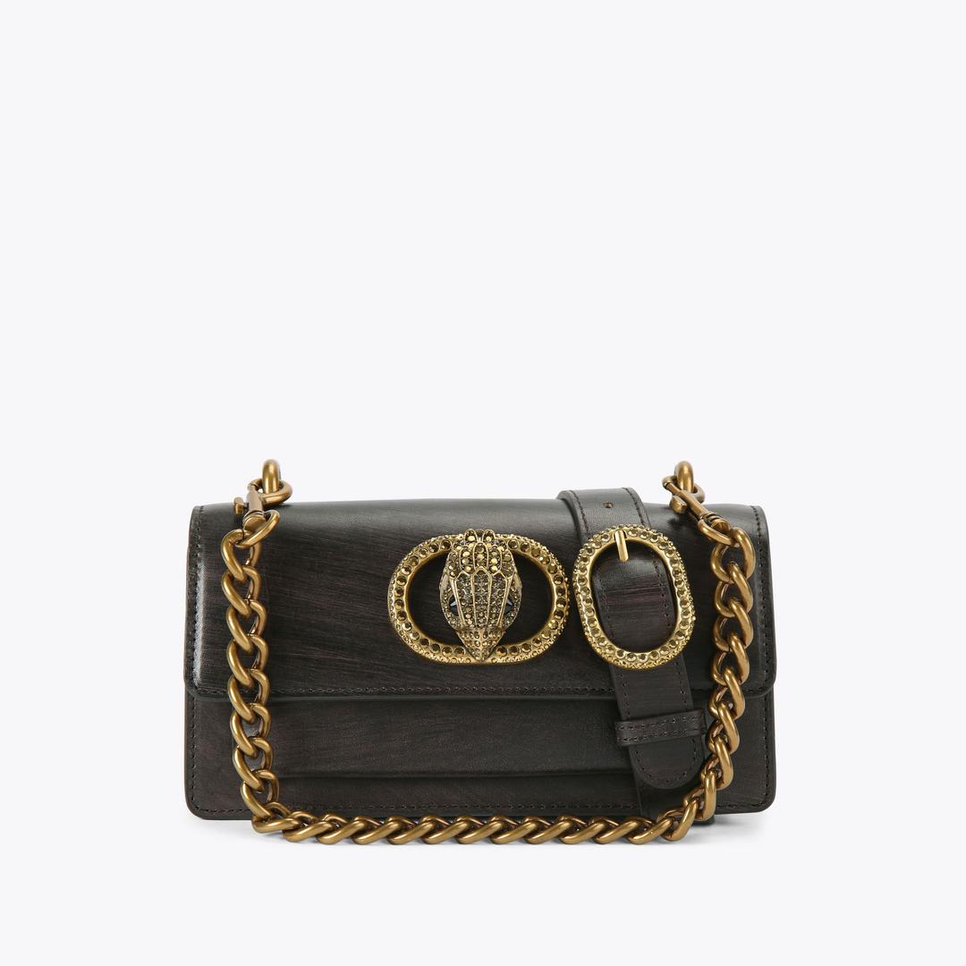 Kurt Geiger Small Chelsea East West Bag - Dark Brown Combination