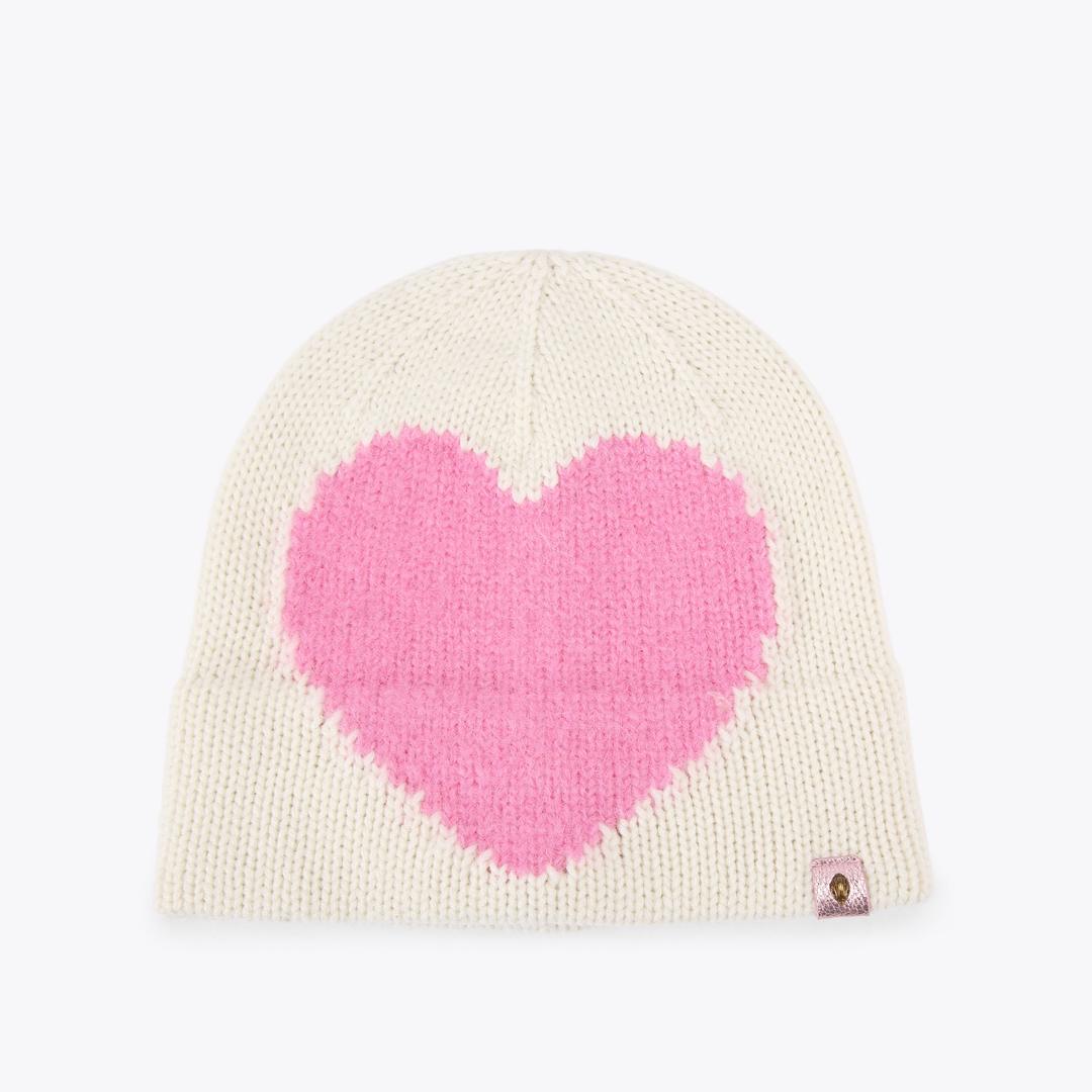 Kurt Geiger Intasia Heart Beanie - BONE