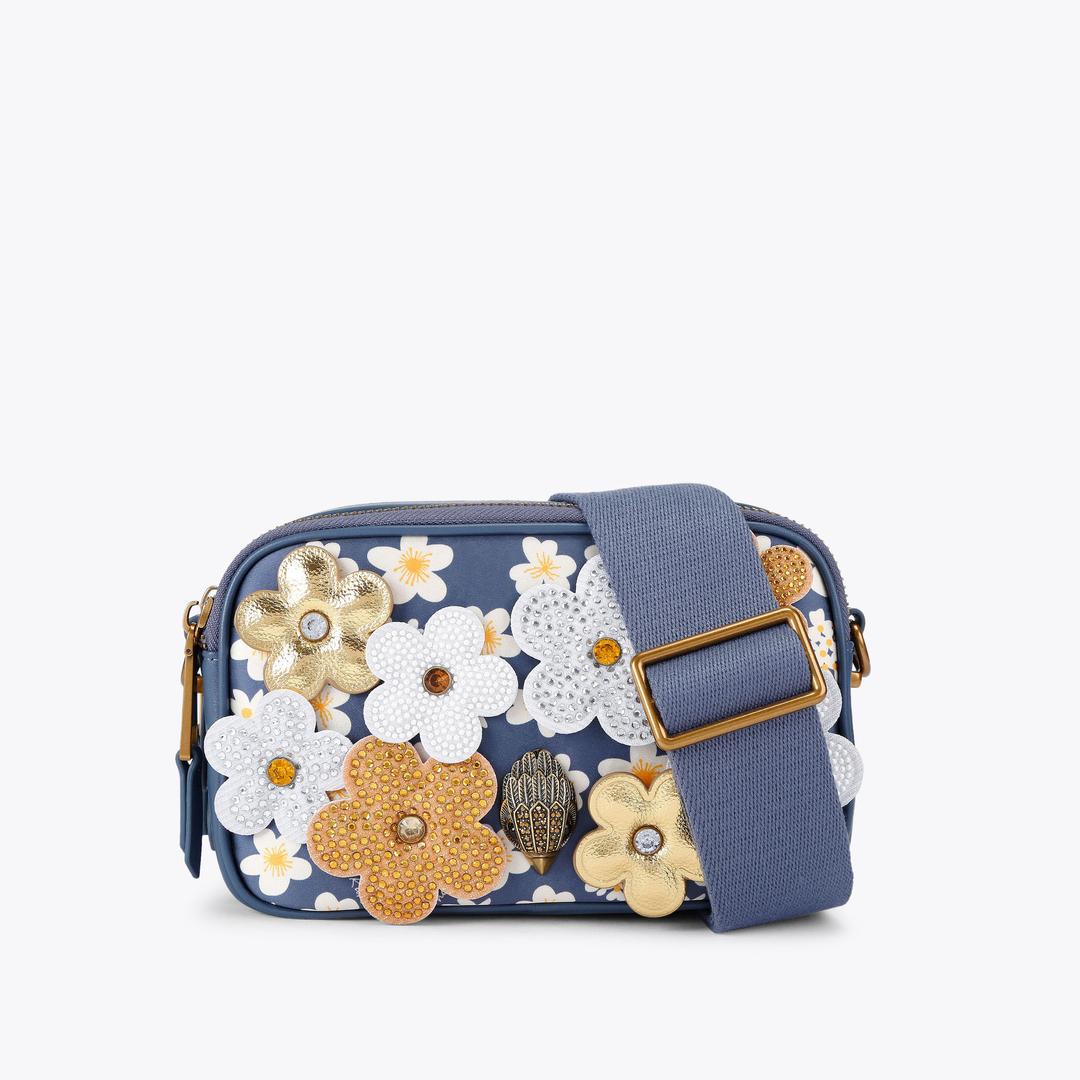 Kurt Geiger Dual Zip Kensington Camera Bag - Blue Pale Combination