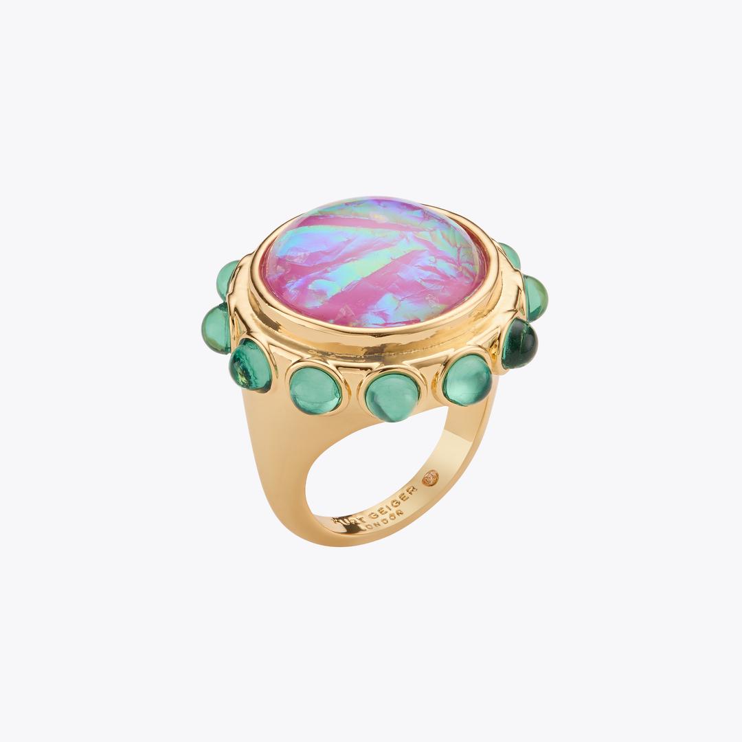 Kurt Geiger Circle Cocktail Ring - Pink