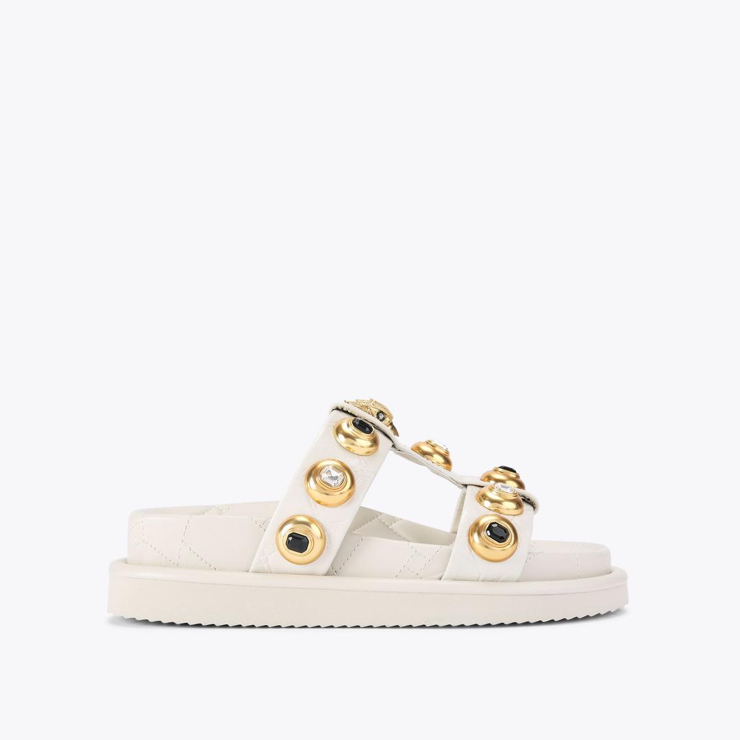 Kurt Geiger Orson Multi Studded Sandal - Bone