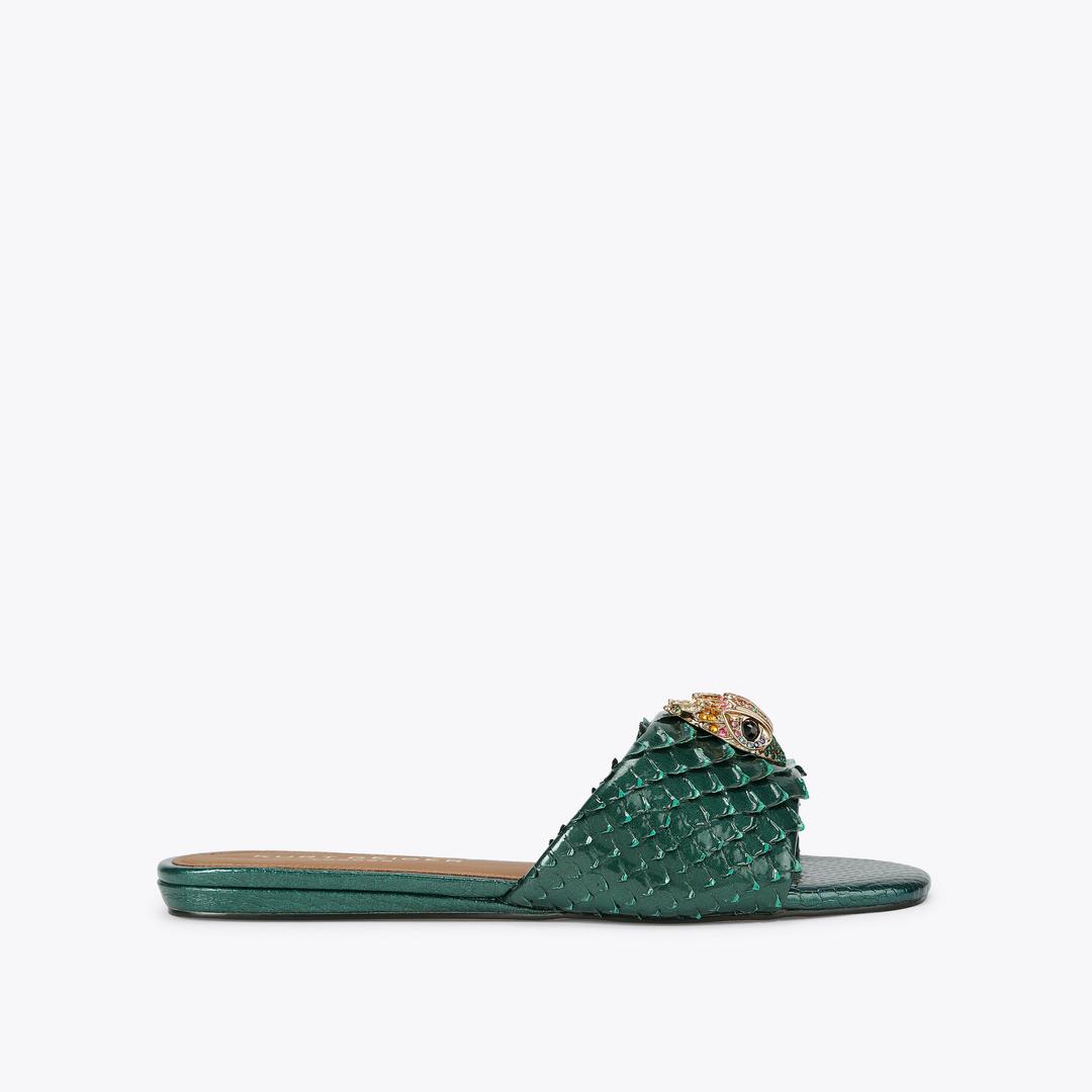 Kurt Geiger Kensington Flat Sandal - Green Combination