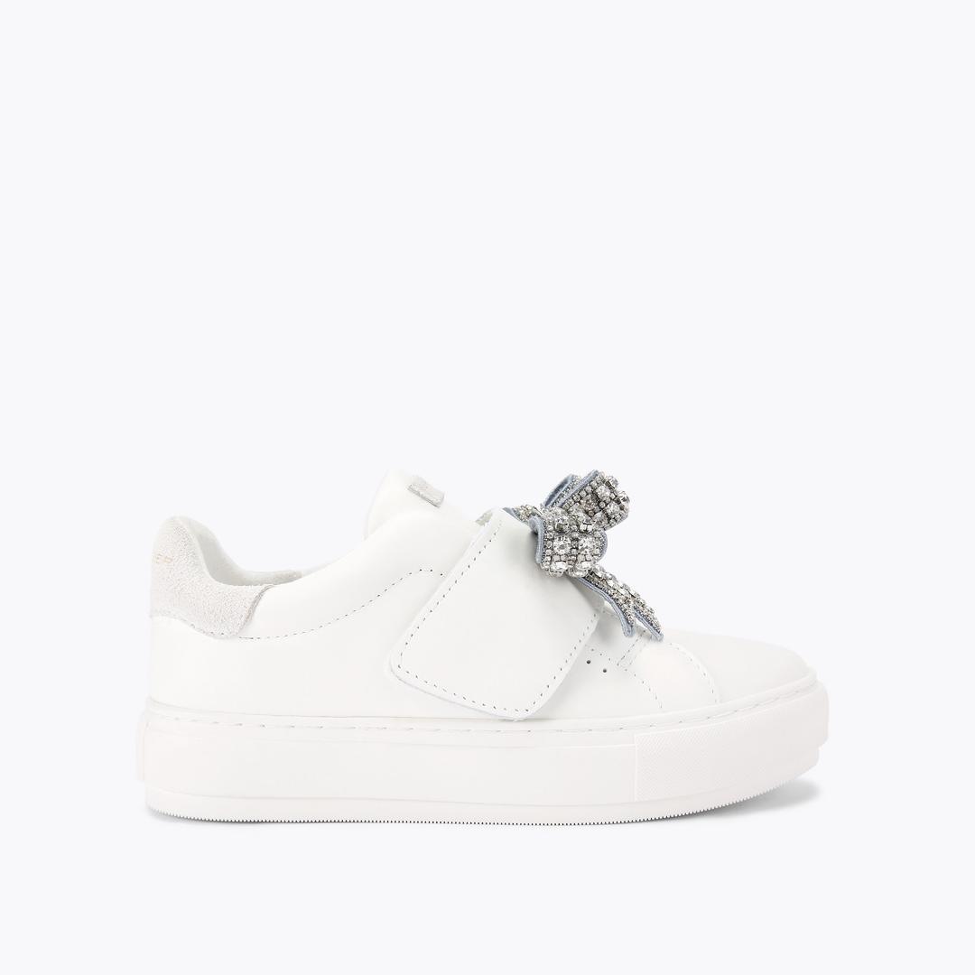 Kurt Geiger Laney Bow Sneaker - Silver Combination