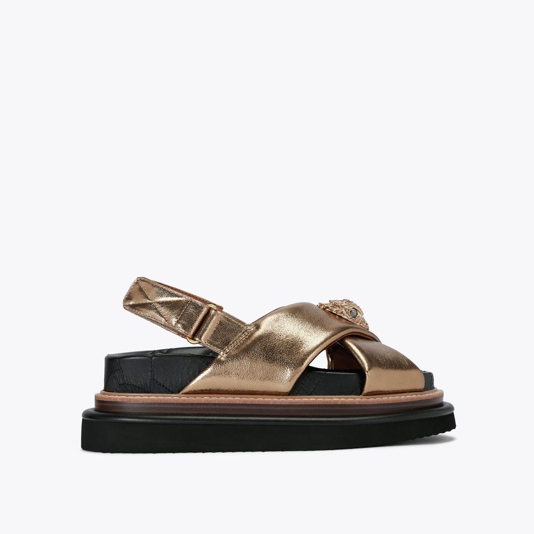 Kurt Geiger Orson Cross Strap Sandal - Bronze