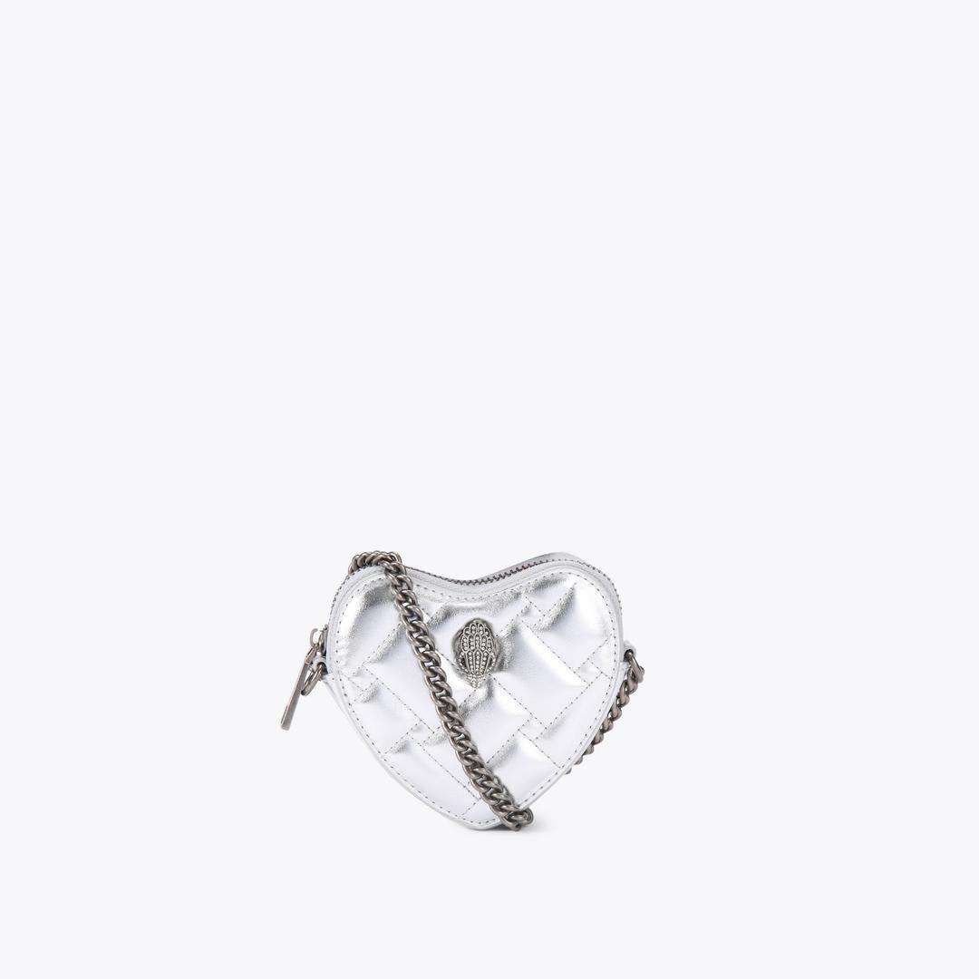 Kurt Geiger Micro Heart Cross Body Bag - Silver