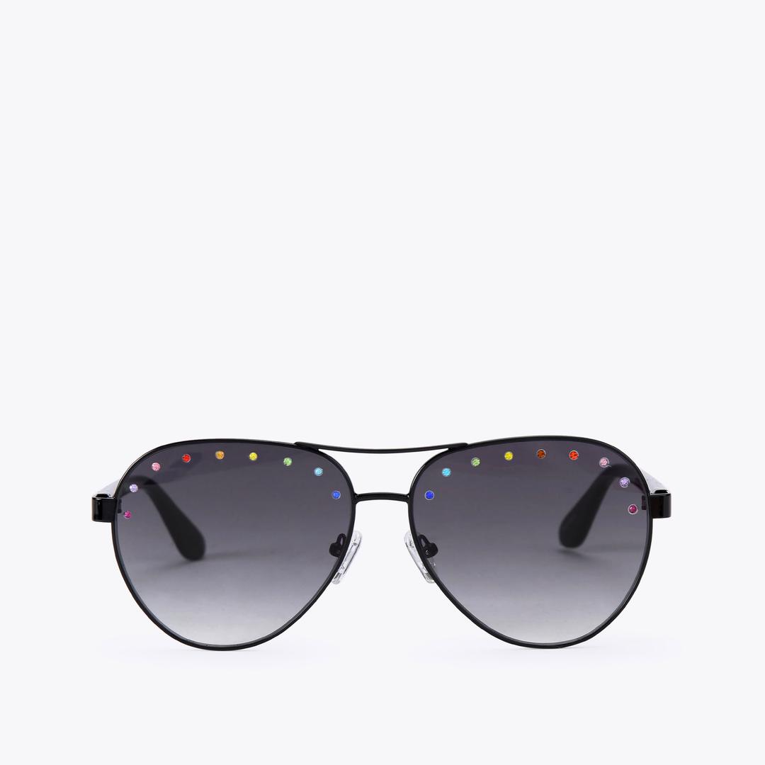 Kurt Geiger Shoredich Aviator Gem Sunglasses - Black Combination